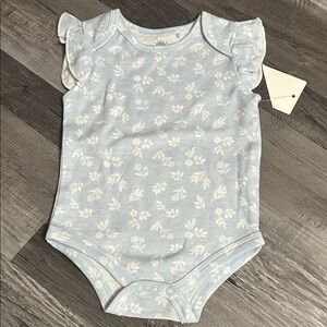 Charming Light Blue Floral Kids Bodysuit